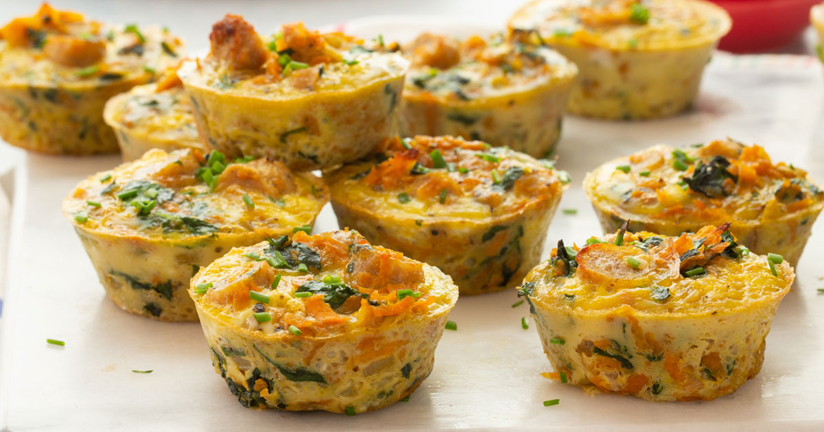 Recipes Whole30 Mini Frittatas with Sausage, Sweet Potato, and